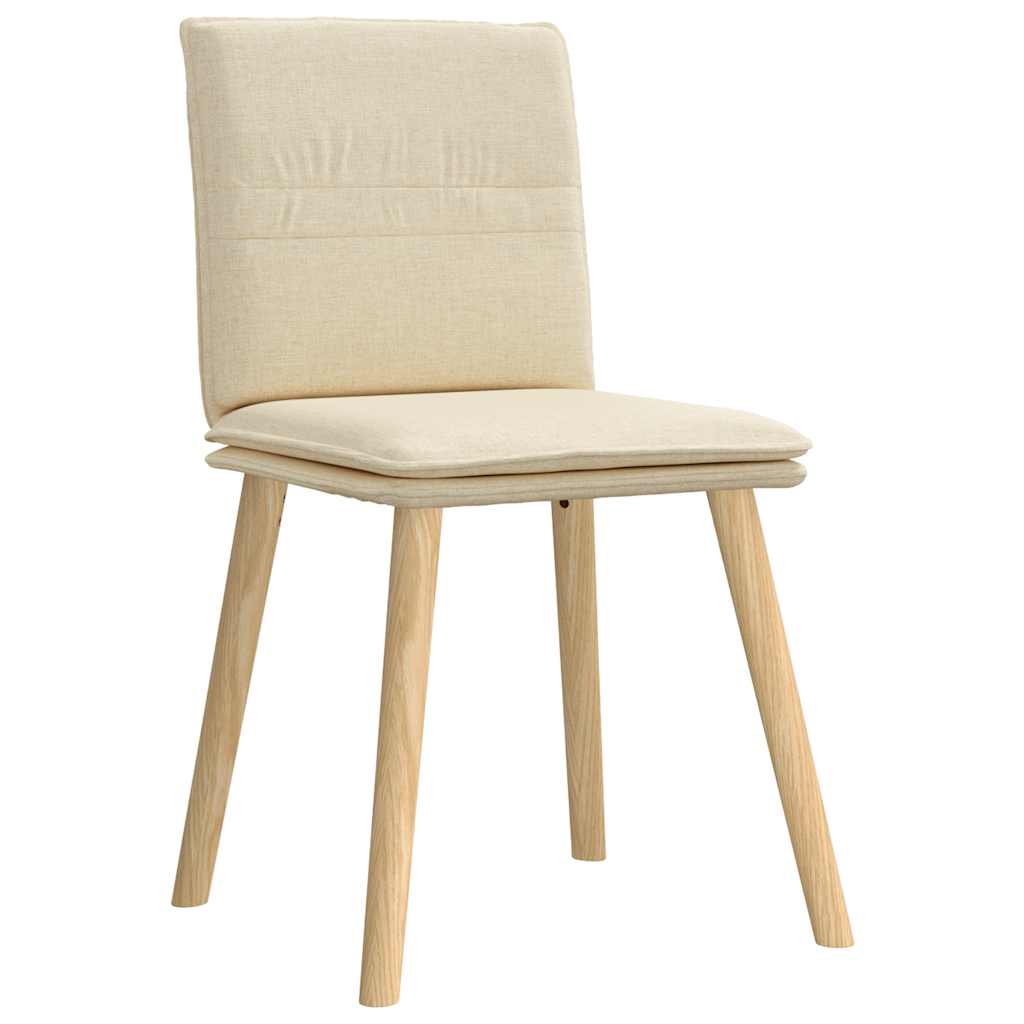 vidaXL Eetkamerstoelen 6 st stof crèmekleurig