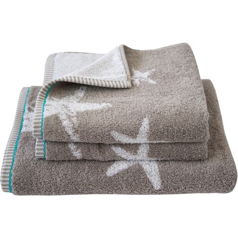 Dyckhoff Handdoekenset Maritim, Starfish 2 handdoeken (50x100 cm), 1 douchehanddoek (70x140 cm)