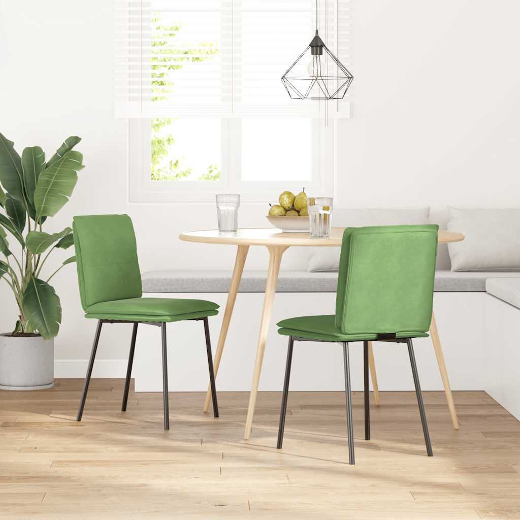 vidaXL Eetkamerstoelen 2 st fluweel lichtgroen