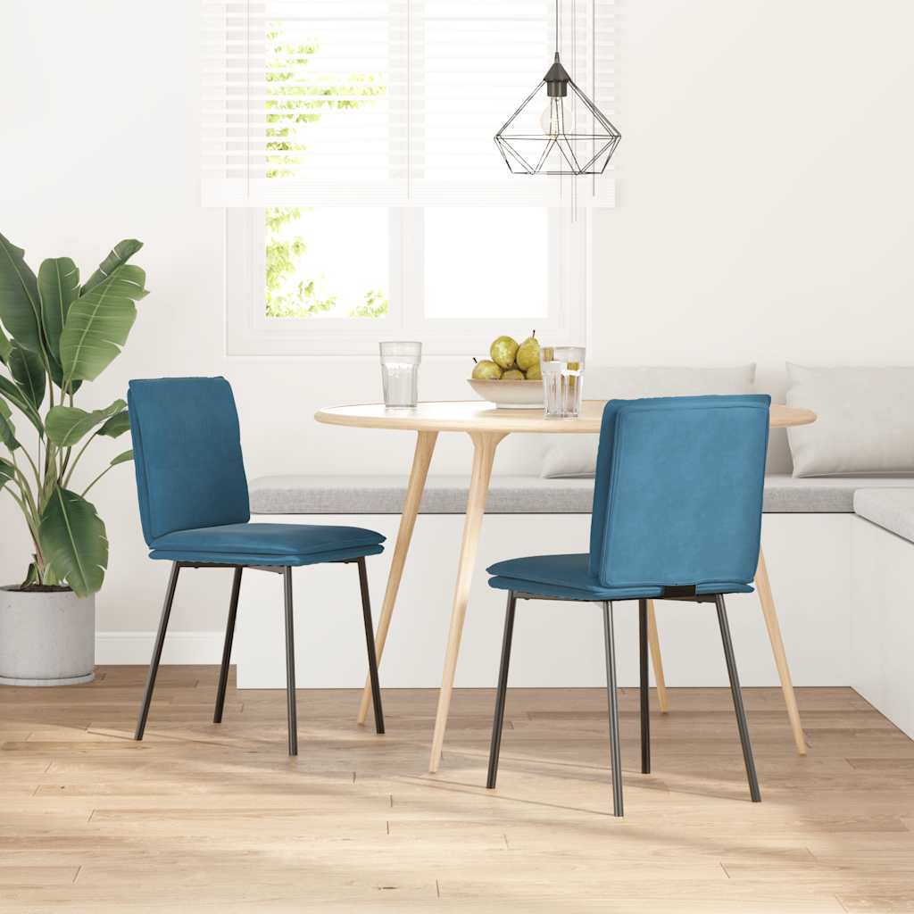 vidaXL Eetkamerstoelen 2 st fluweel blauw