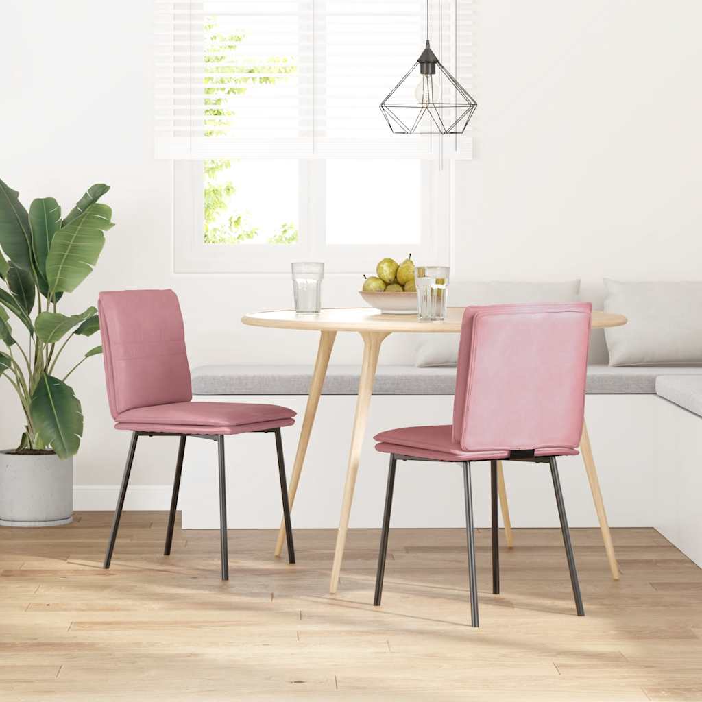 vidaXL Eetkamerstoelen 2 st fluweel roze