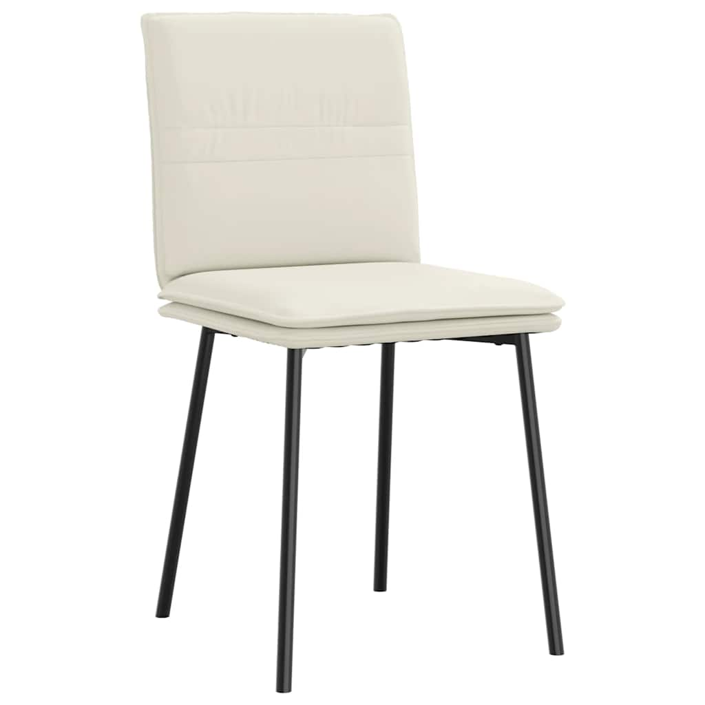 vidaXL Eetkamerstoelen 4 st fluweel crèmekleurig