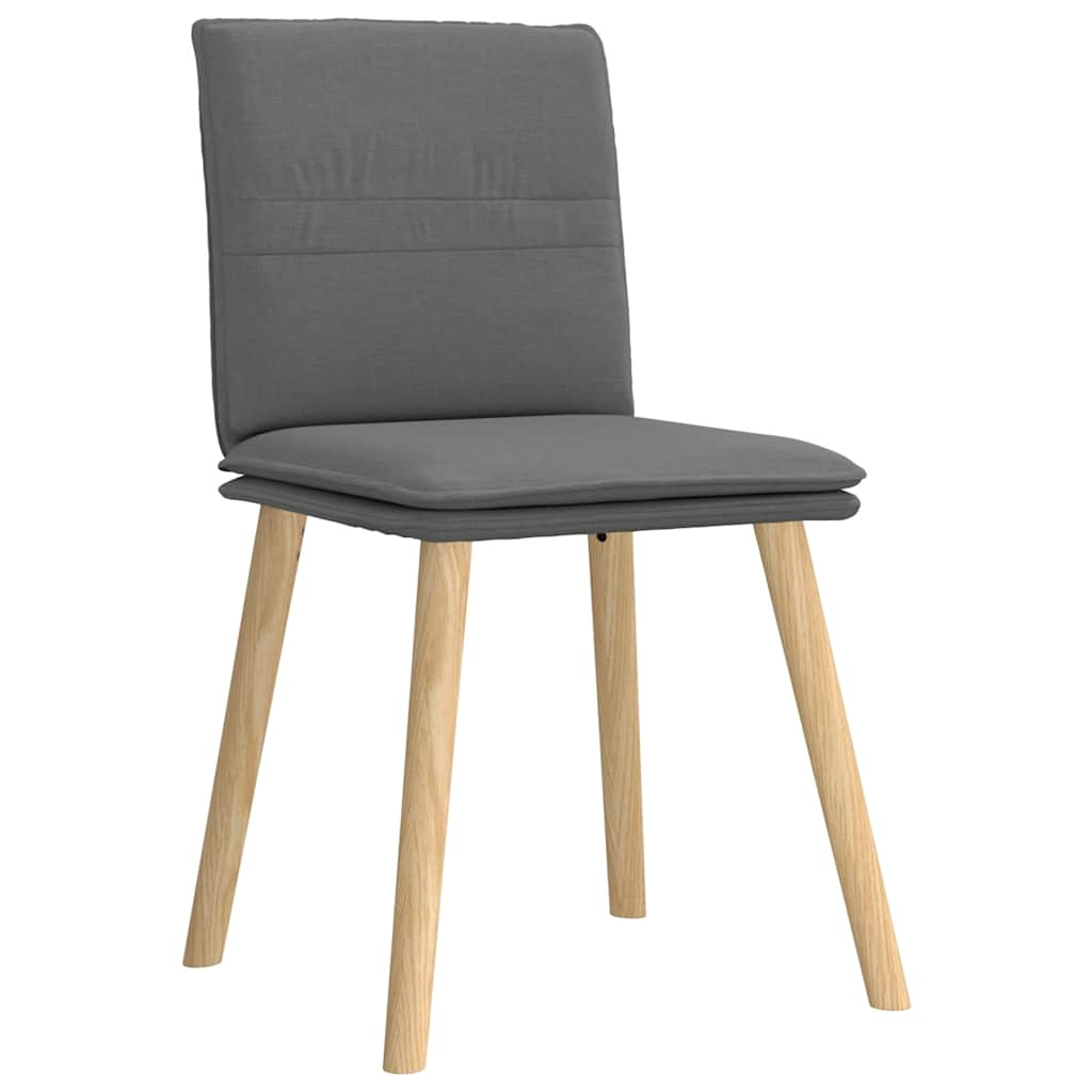 vidaXL Eetkamerstoelen 4 st stof donkergrijs