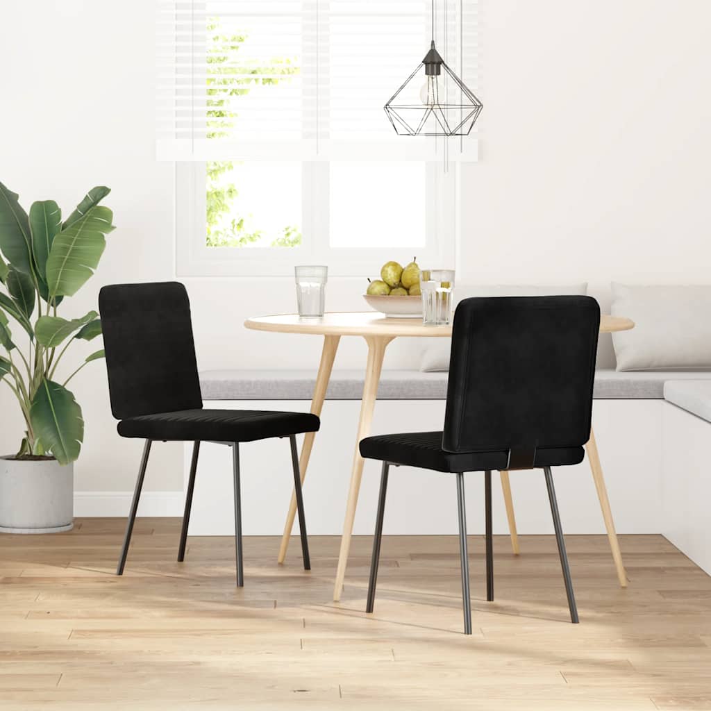 vidaXL Eetkamerstoelen 2 st fluweel zwart