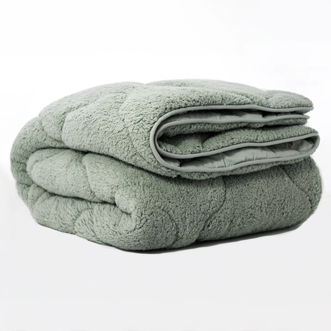 Zavelo Easy All-in-one-Dekbed Teddy Groen-1-persoons (140x200 cm)