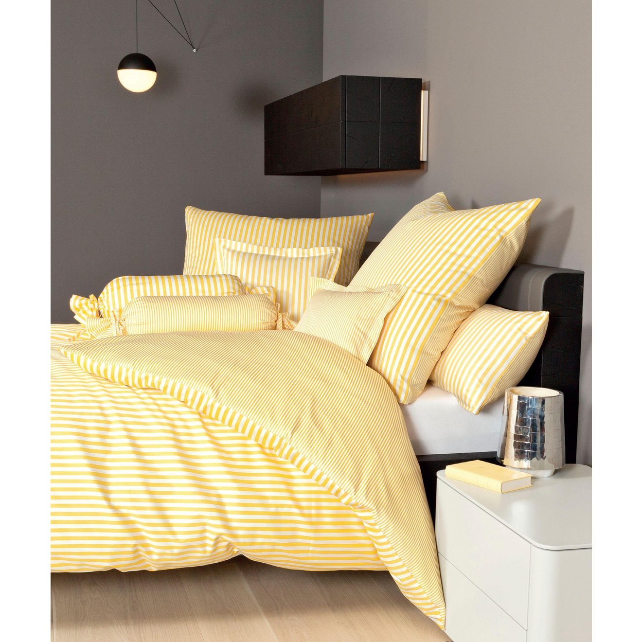 Janine Tweezijdig te gebruiken overtrekset Modernclassic 3912 met rits, streepdesign