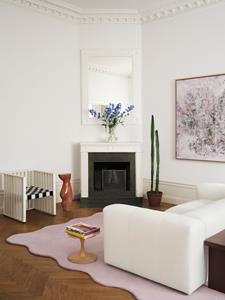 Layered  Vloerkleed Organic Scallop Wool Rug Pink Lavender -