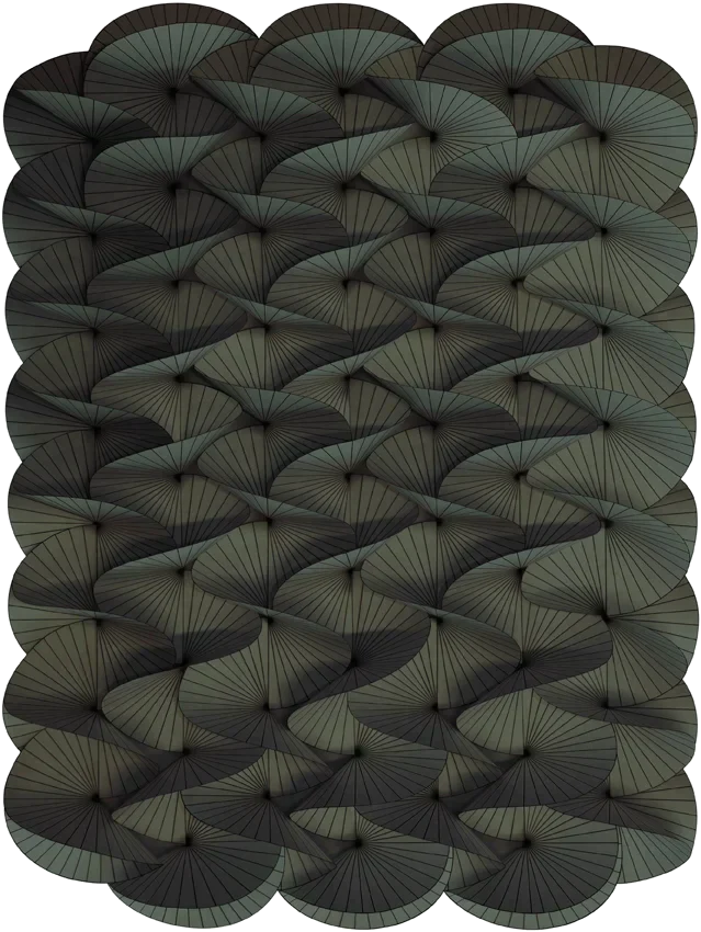 Moooi Carpets  Vloerkleed Serpentine Dark Green Wool -