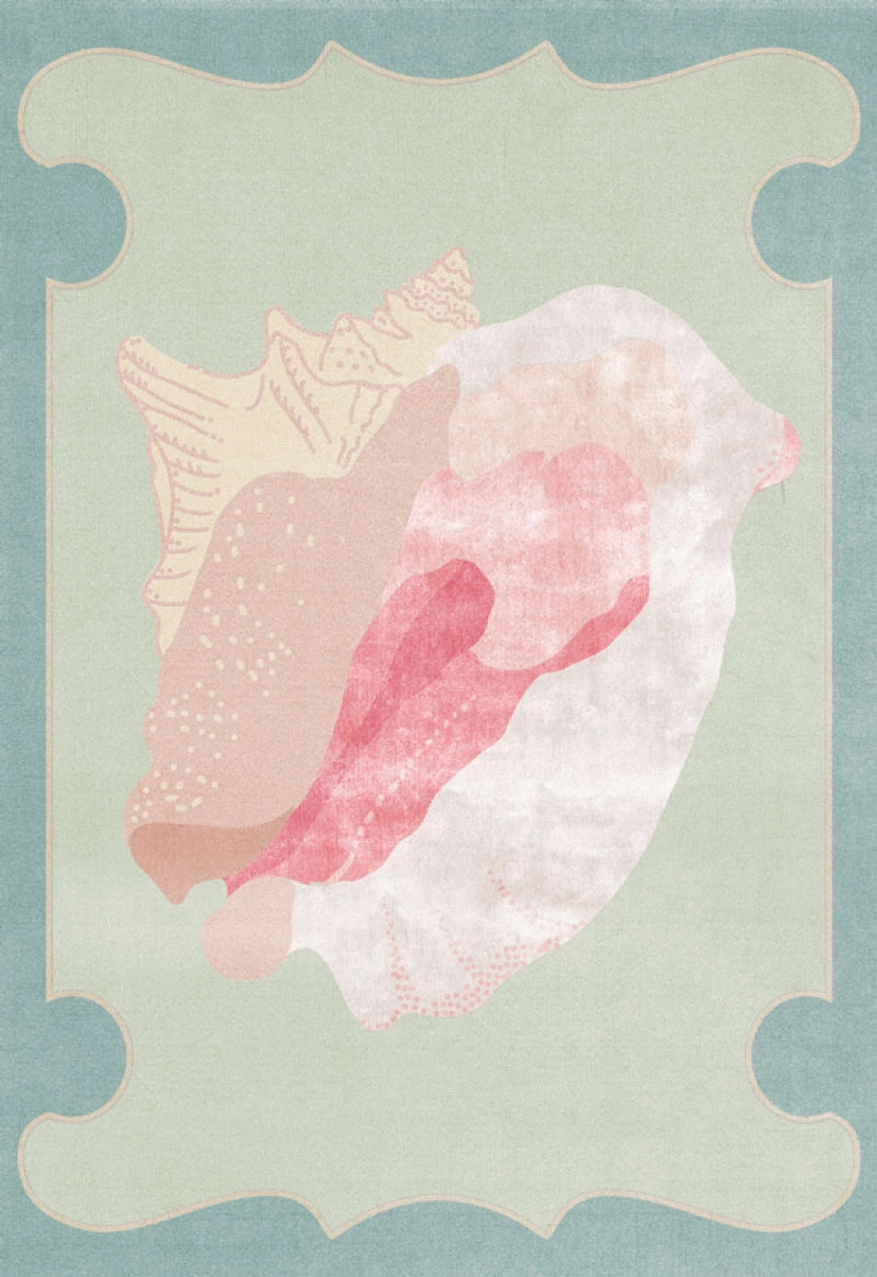 Layered  Vloerkleed Shell Patterned Wool Rug -