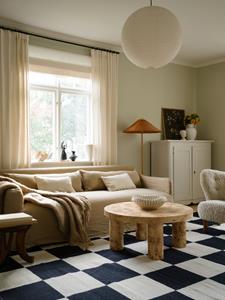 Layered  Vloerkleed Chess Wool Rug Black And White - 140x200 cm