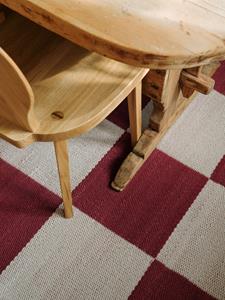 Layered  Vloerkleed Chess Wool Rug Burgundy - 140x200 cm