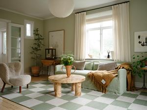 Layered  Vloerkleed Chess Wool Rug Sage - 140x200 cm