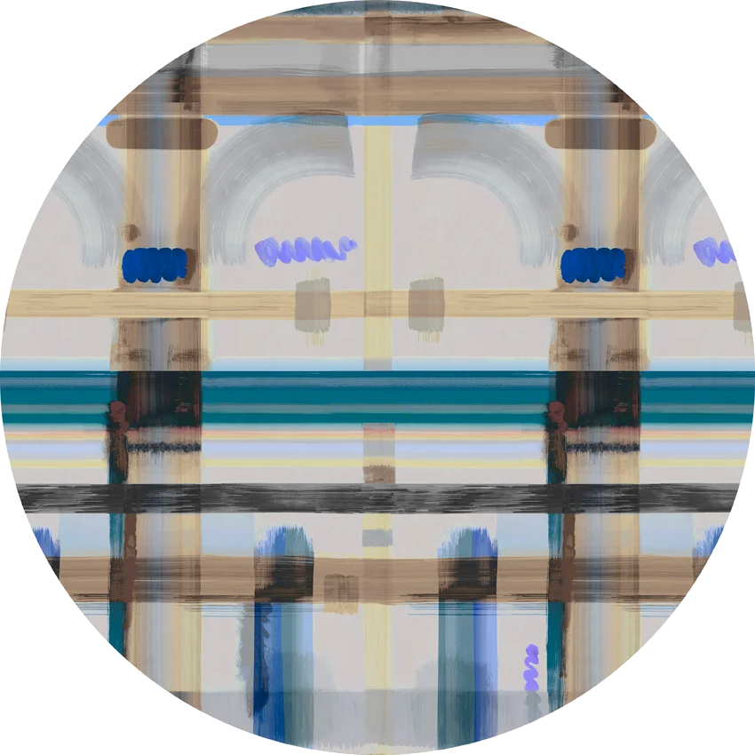 Moooi Carpets  Rond Vloerkleed Corinthian Check - Round Cobolt Low Pile -