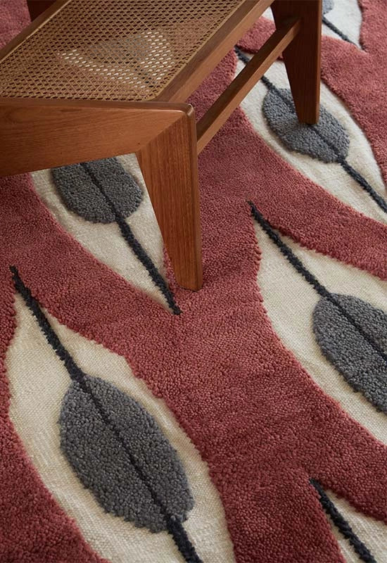 Layered  Vloerkleed Stig Lindberg Trellis Rug Claret Red -