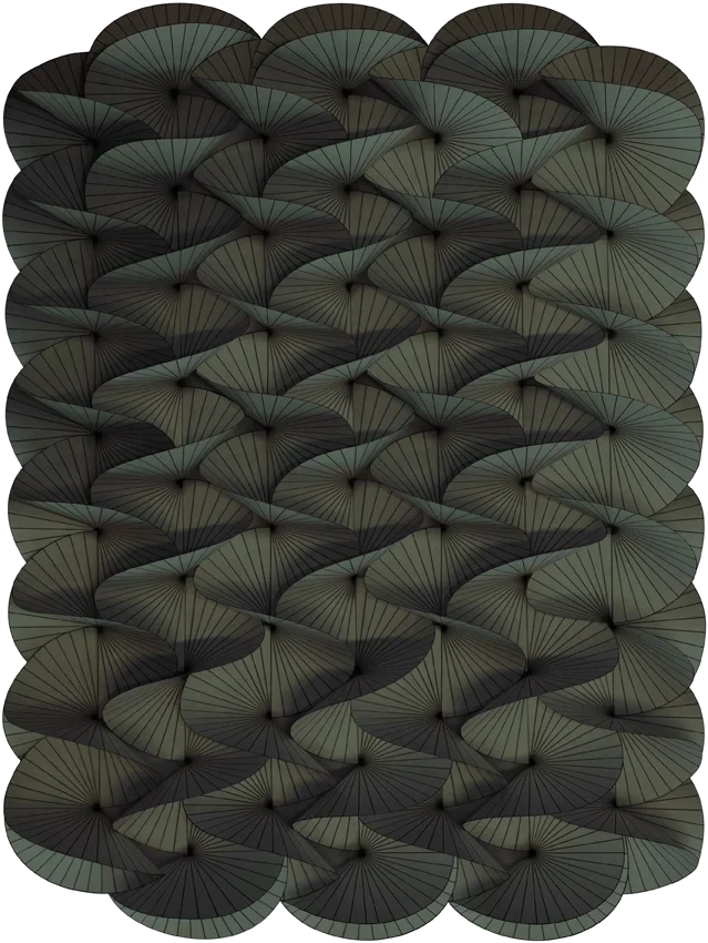 Moooi Carpets  Vloerkleed Serpentine Dark Green Soft Yarn -
