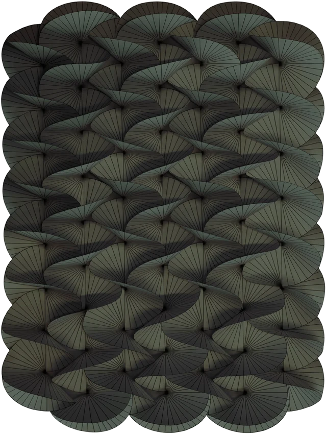 Moooi Carpets  Vloerkleed Serpentine Dark Green Low Pile -