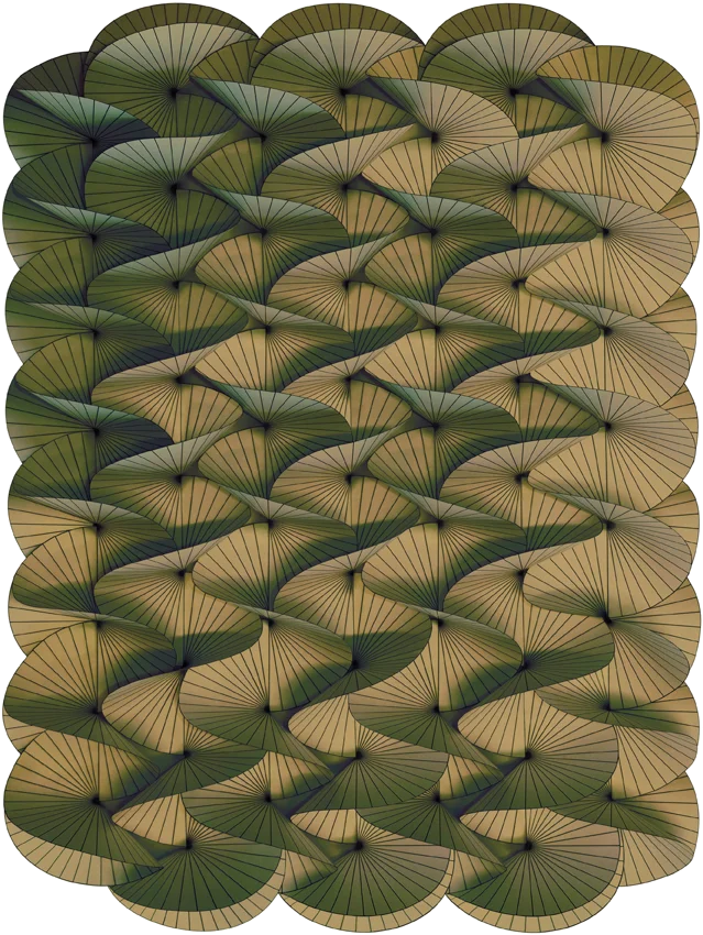 Moooi Carpets  Vloerkleed Serpentine Green Yellow Low Pile -