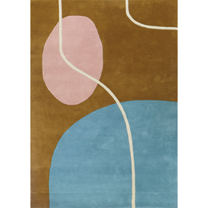 Finarte  Vloerkleed Ruukku Wool Rug Gold-Light-Blue - 160x230 cm