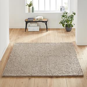 LA REDOUTE INTERIEURS Vierkant wollen vloerkleed met tricot effect, Diano