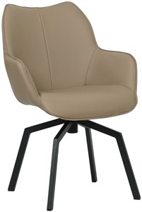 SHOPX HUISCOLLECTIE Taupe leren draaibare eetkamerstoel Magic - Hermes Leer Mocca (taupe leer)