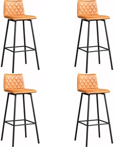 SHOPX HUISCOLLECTIE Set van 4 Leren barkrukken Catch hoog - Echt leer, Industrieel, Comfortabel en kies uit meer dan 150+ kleuren - Ontdek de Vele Leersoorten en Kleuren bij ShopX
