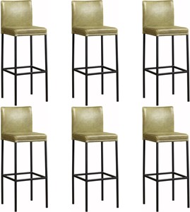 SHOPX HUISCOLLECTIE Set van 6 Leren barstoel Break hoog - Echt leer, Modern, Comfortabel en kies uit meer dan 150+ kleuren - Ontdek de Vele Leersoorten en Kleuren bij ShopX