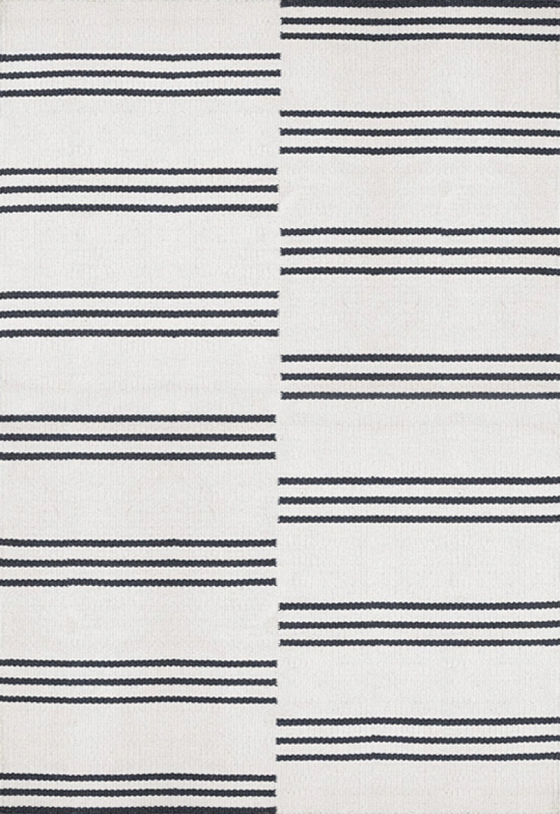 Layered  Vloerkleed Ticking Wool Rug Bone White -
