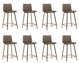 SHOPX HUISCOLLECTIE Set van 8 Leren barkrukken Catch laag - Echt leer, Industrieel, Comfortabel en kies uit meer dan 150+ kleuren - Ontdek de Vele Leersoorten en Kleuren bij ShopX