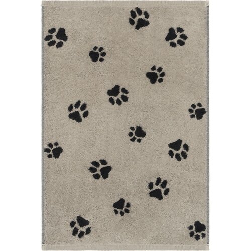 Cawö Cawo We love Dogs gemustert 6247 Handdoek 50x100 schwarz/beige