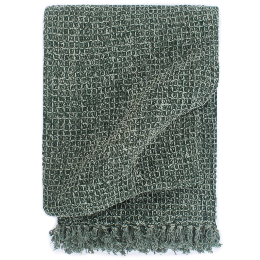 VidaXL Plaid 160x210 cm katoen donkergroen