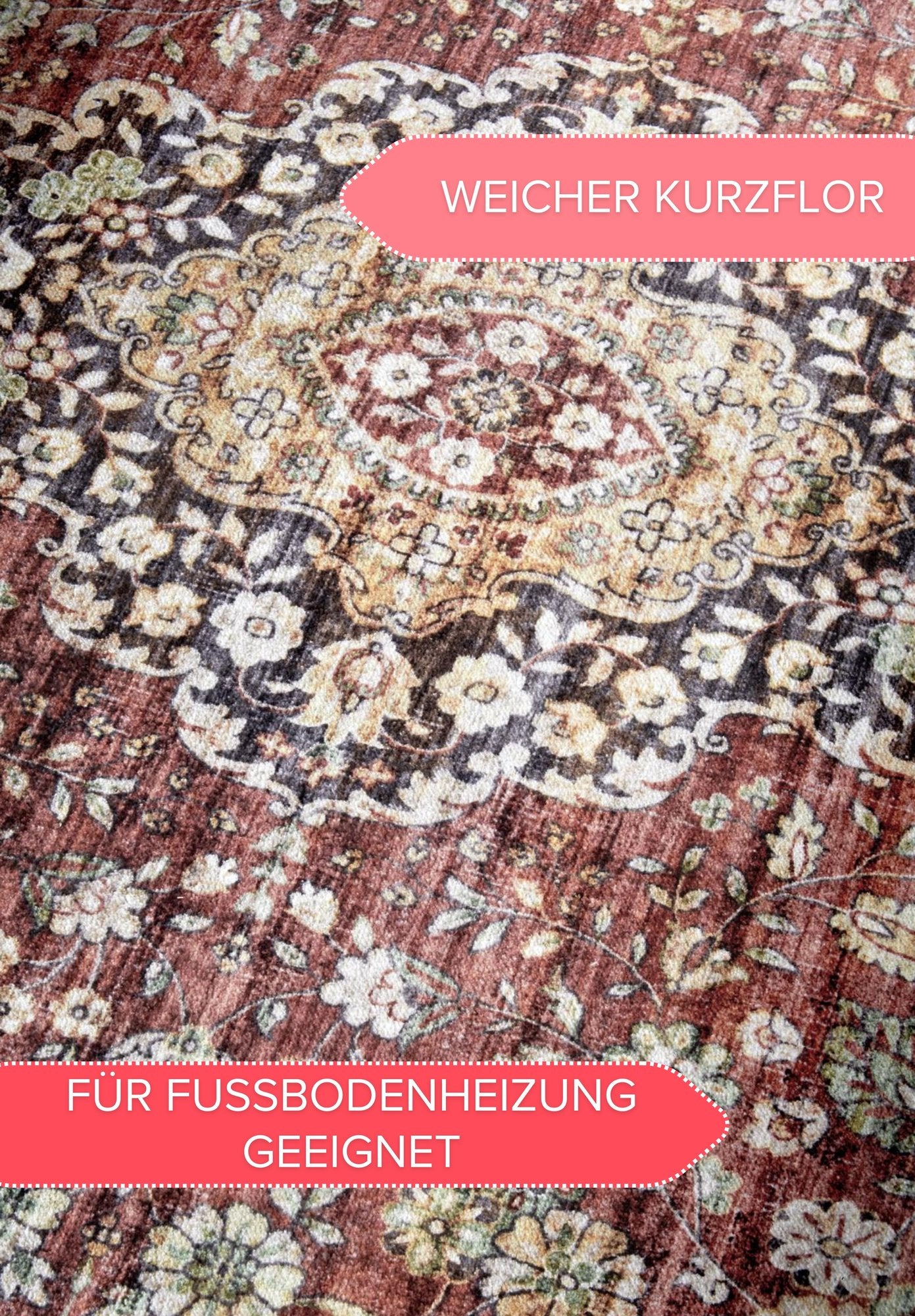 Hanse Home  Freundin Home Collection Asya Shortpile Rug Aurora Red Blue - 80x150 cm