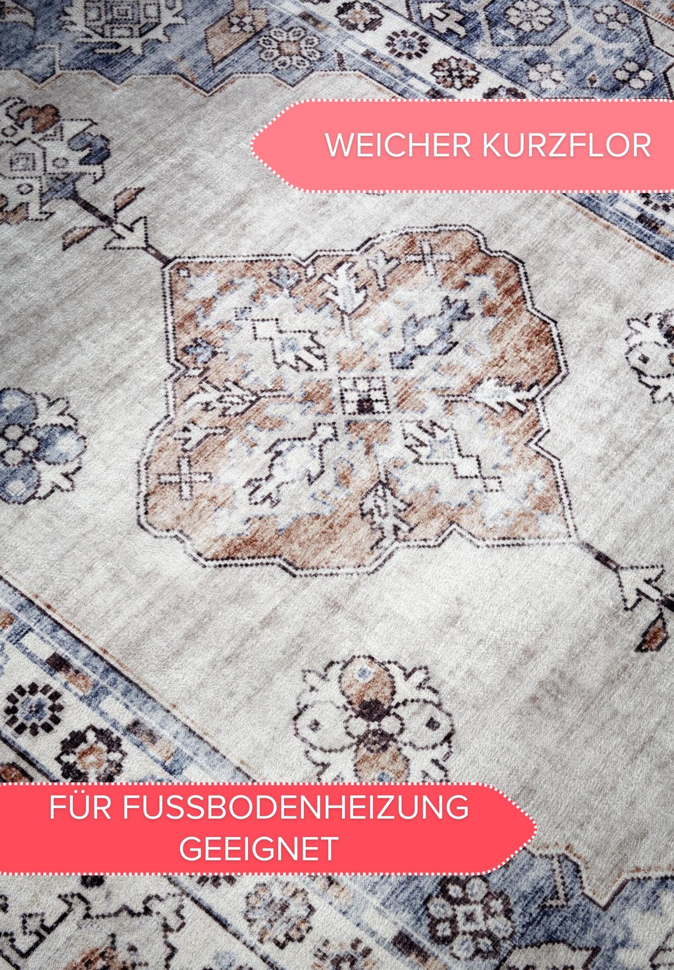 Hanse Home  Freundin Home Collection Asya Shortpile Rug Meridiem Blue Copper - 80x150 cm