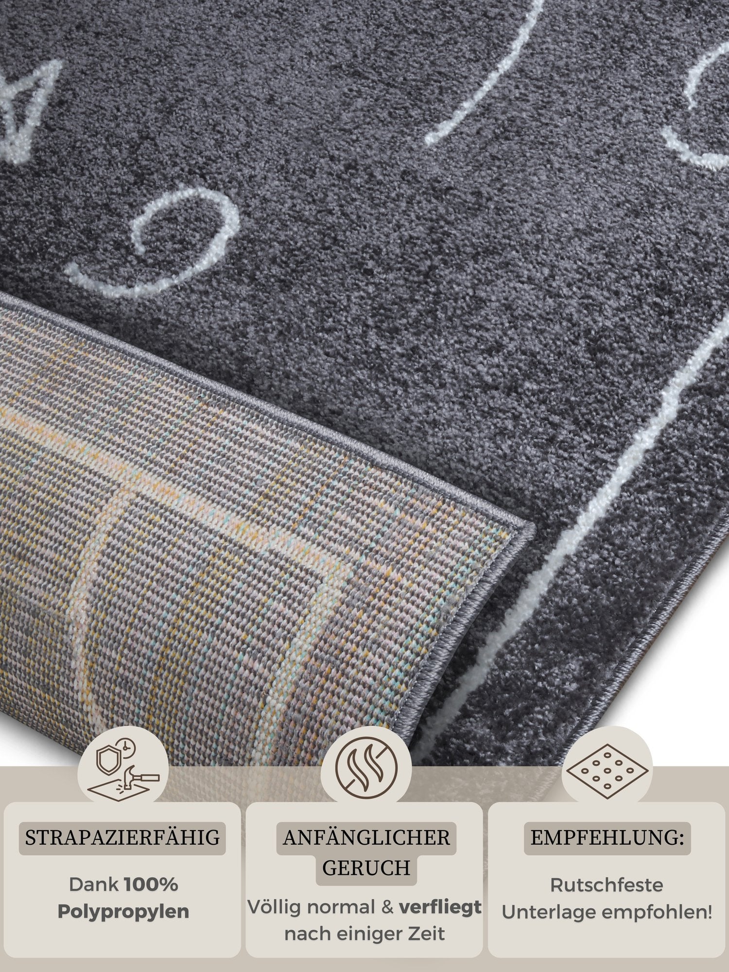 Hanse Home  Adventures children's carpet Gameplan Dark Grey - 120x170 cm