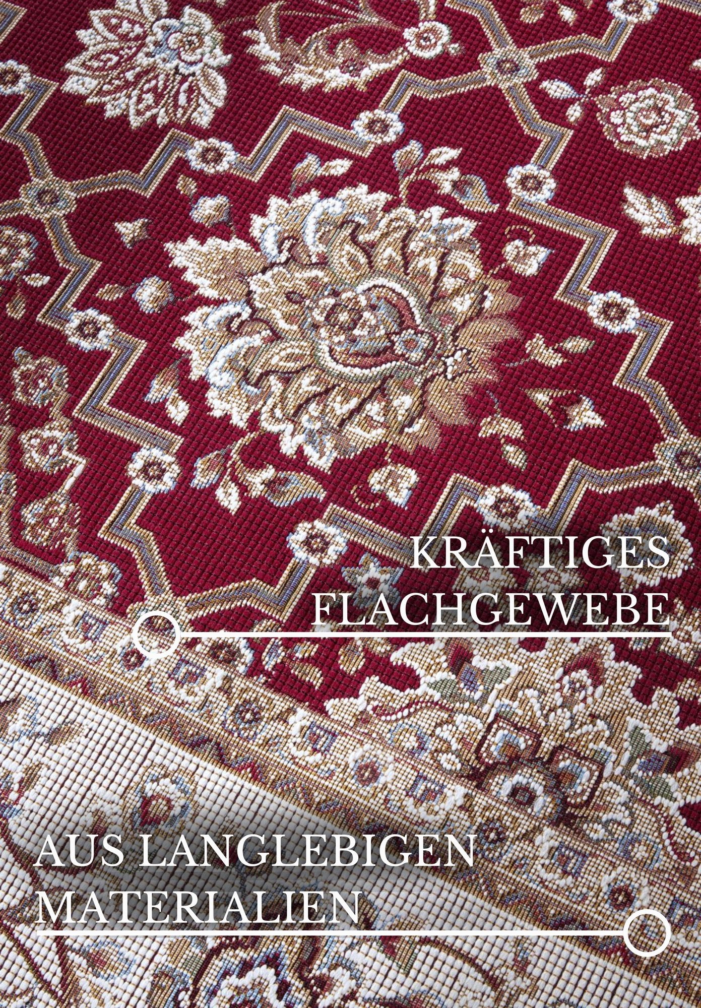 Hanse Home  Villeroy & Boch 1767 In- & Outdoor Rug Pierre Red Cream - 160x235 cm