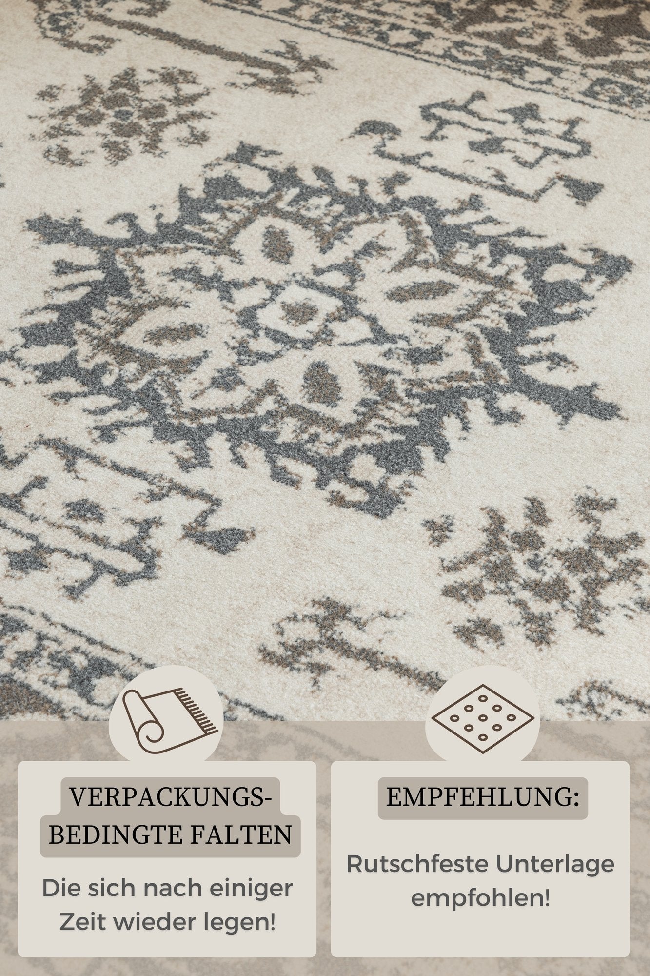 Hanse Home  Terrain Designer Shortpile Rug Flöde Cream Grey - 80x120 cm