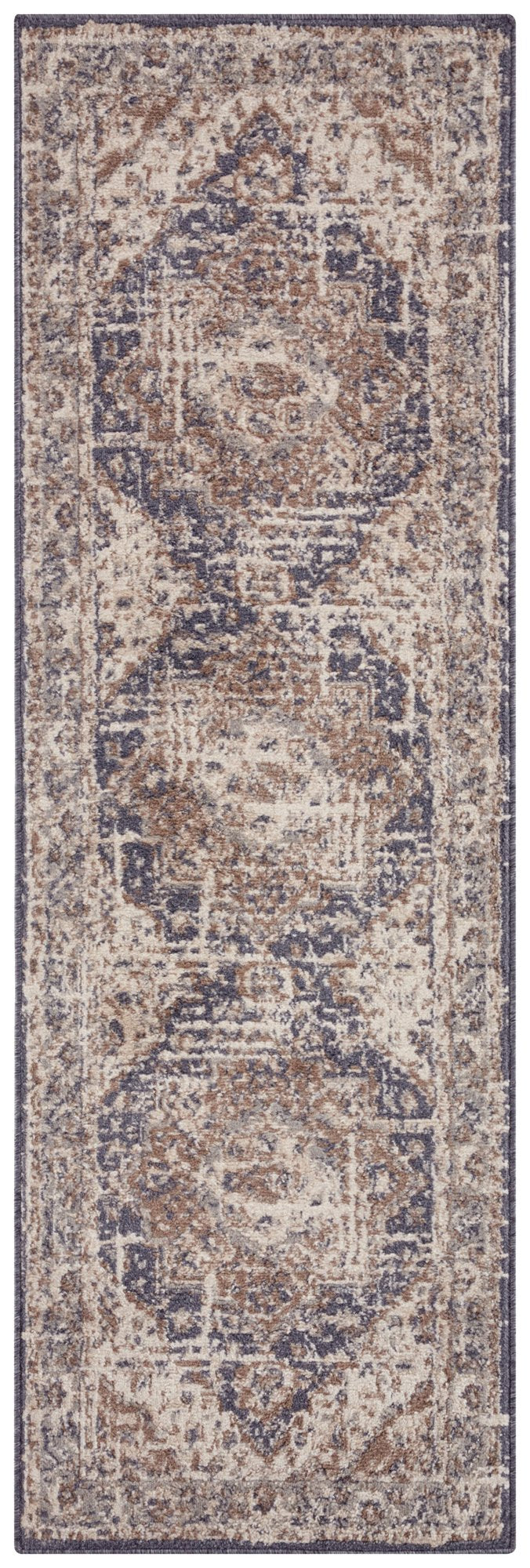 Hanse Home  Terrain Designer Shortpile Rug Sand Creme Blue - 80x200 cm