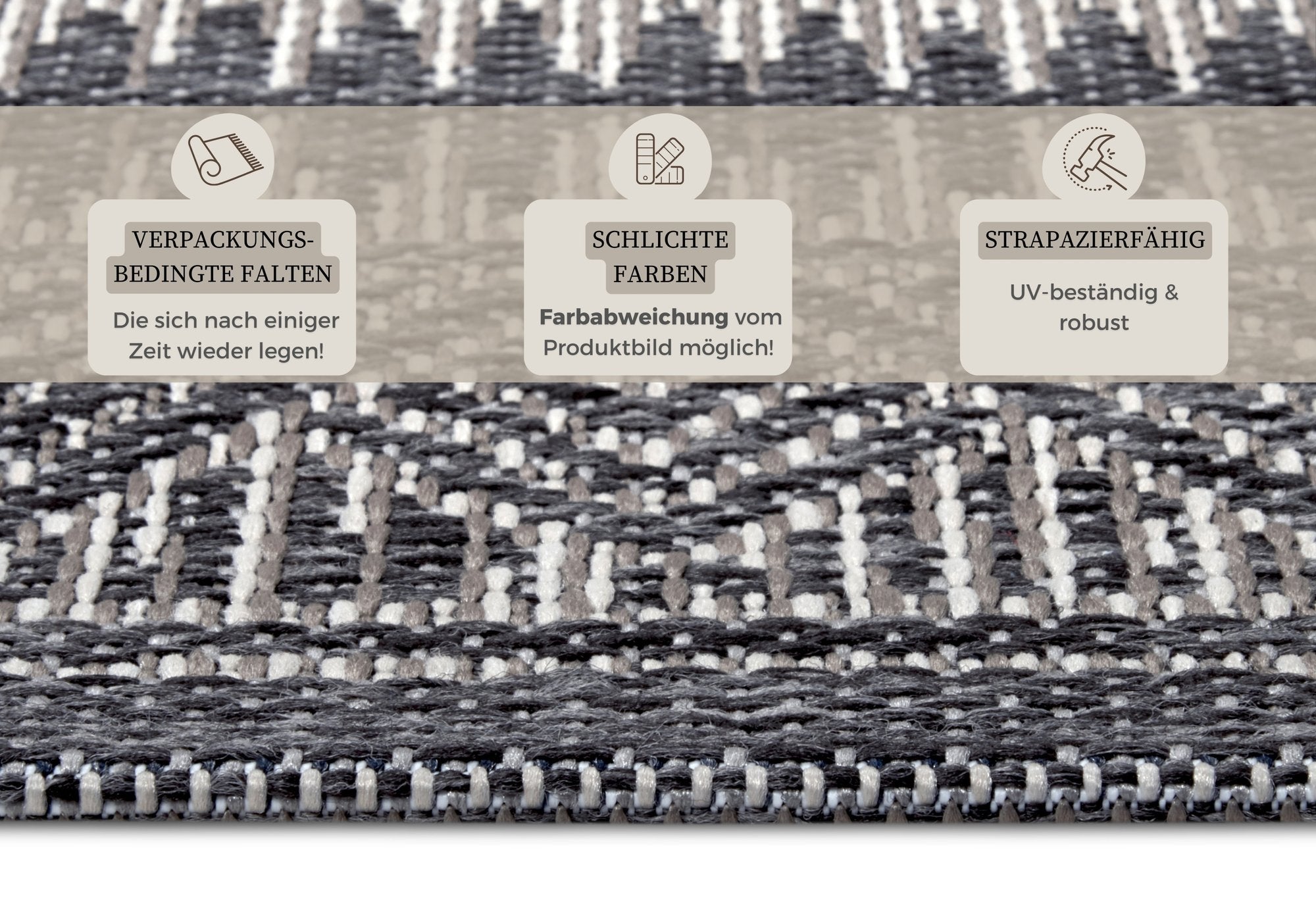 Hanse Home  Clyde In- and Outdoor Carpet Loto Grey Beige - 190x290 cm
