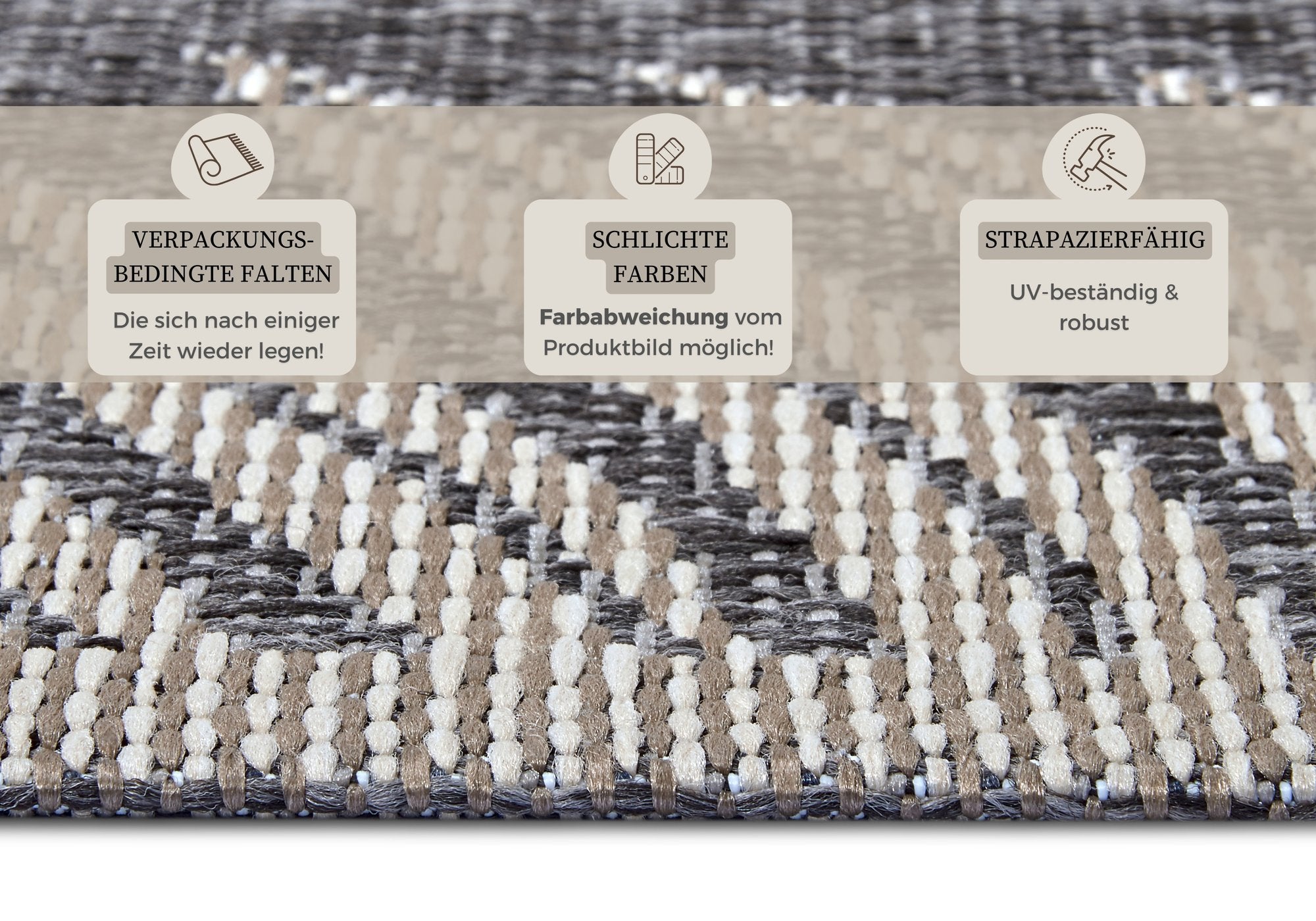 Hanse Home  Clyde In- and Outdoor Carpet Paru Grey Cream - 190x290 cm