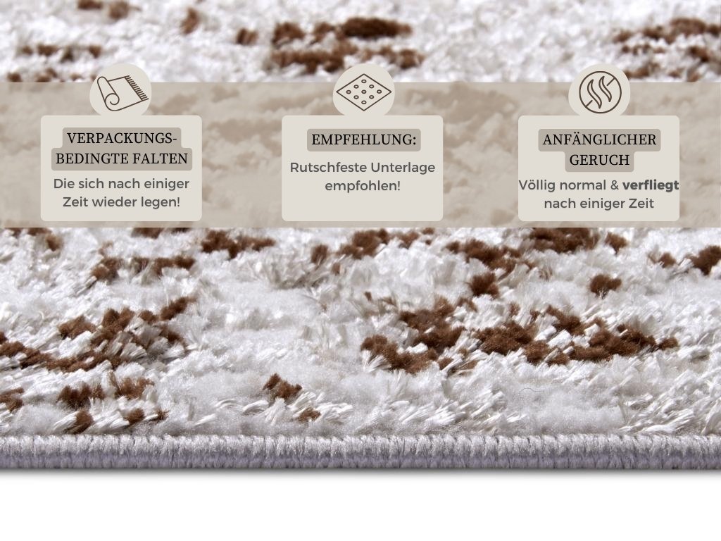 Hanse Home  Shine Design Carpet Retro Cream Brown - 200x280 cm