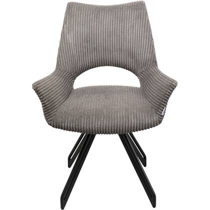 Kare Design Rich Cord draaistoel armleuningen - grijs