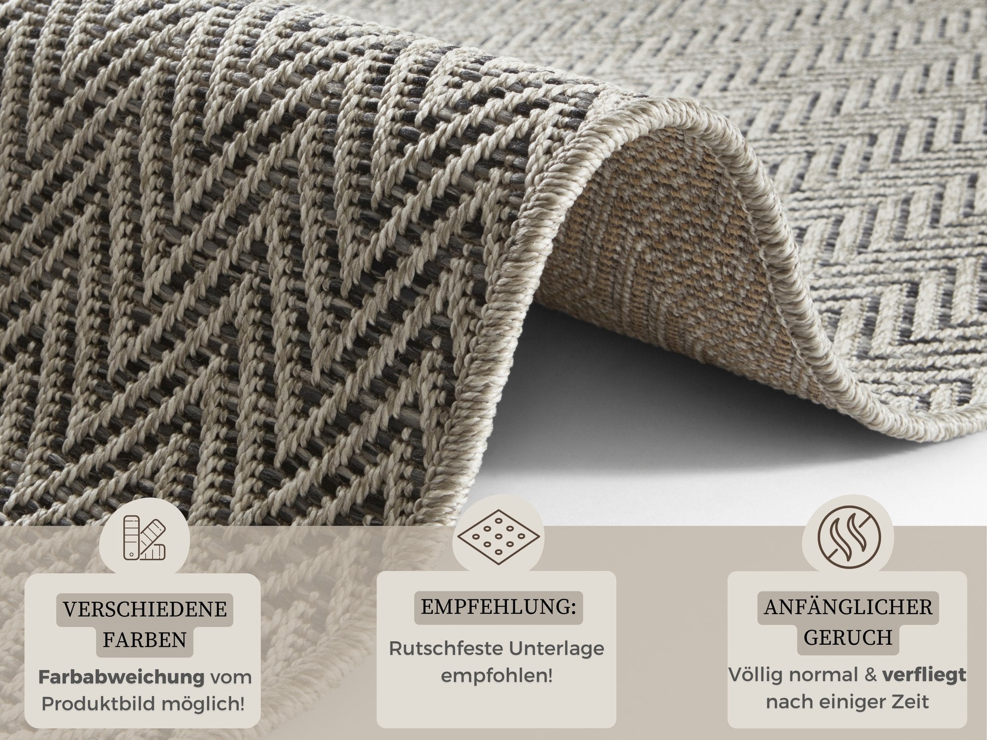 Hanse Home  Flatwoven Runner for In & Outdoor Nature 500 in Sisal-Look - 80x450 cm