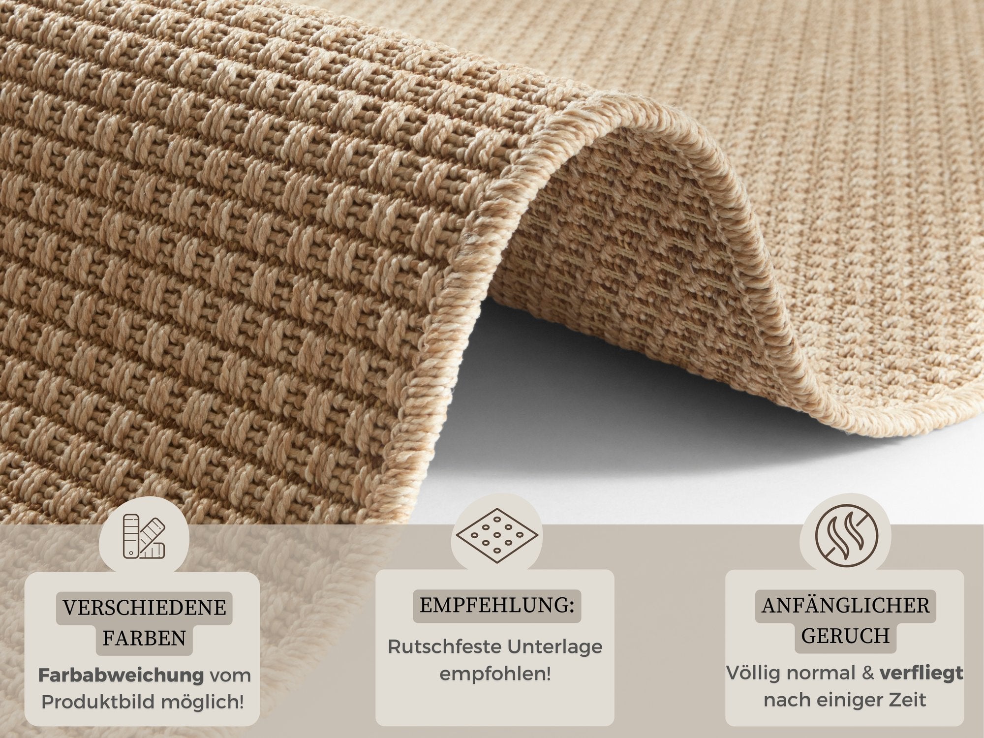 Hanse Home  Flatwoven Runner for In & Outdoor Nature 600 in Sisal-Look - 80x450 cm