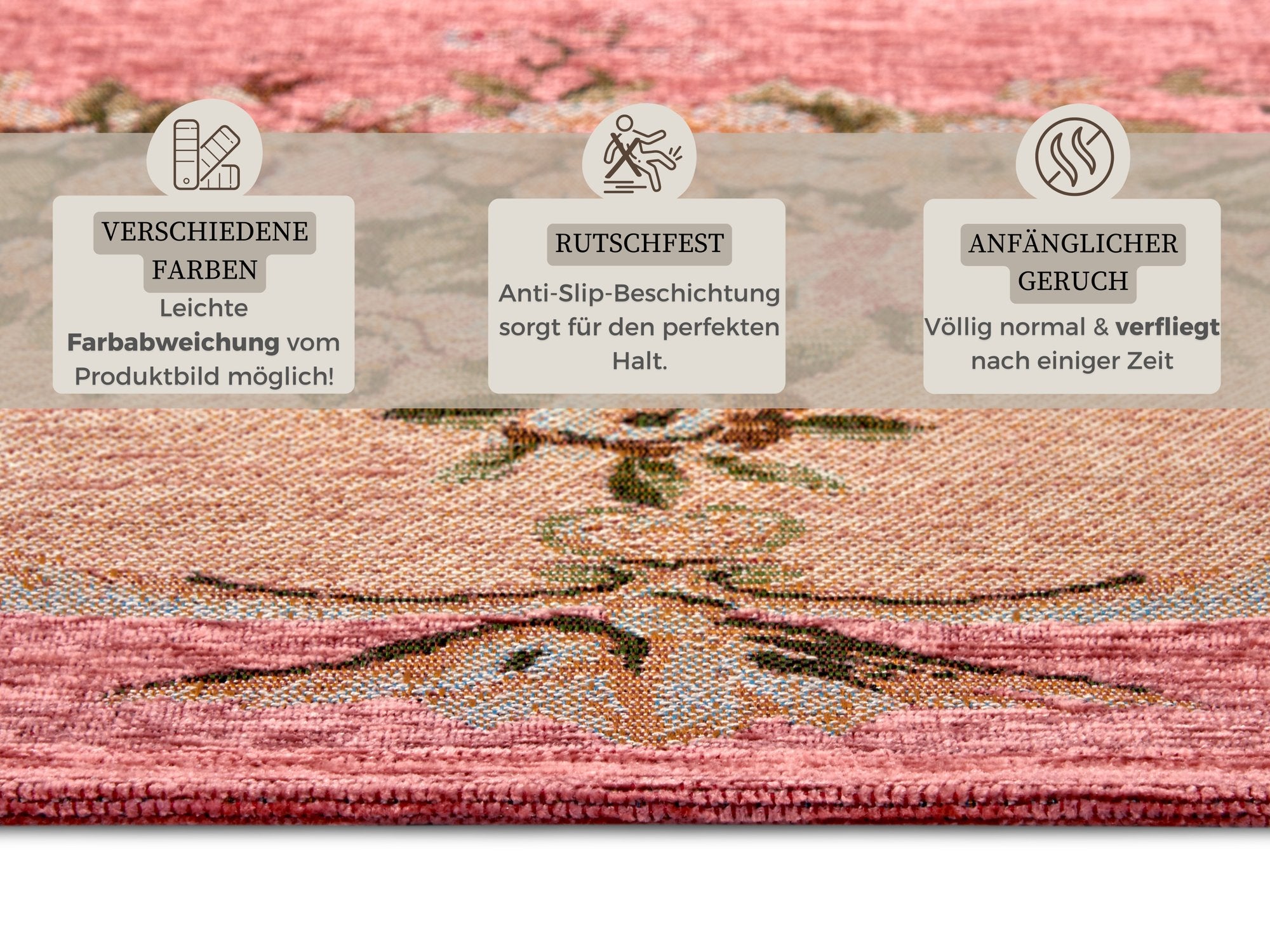 Hanse Home  Gobelin Design Carpet Asmaa Pink Beige - 120x180 cm