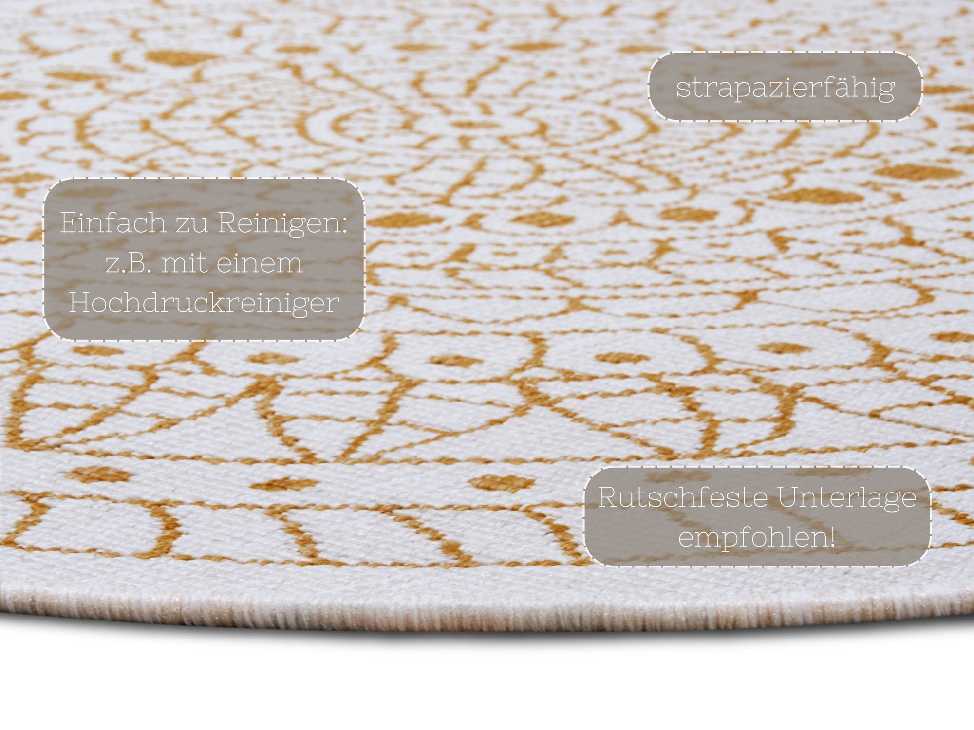Hanse Home  Northrugs In- and Outdoor reversible carpet round Porto Ochre - 100 cm