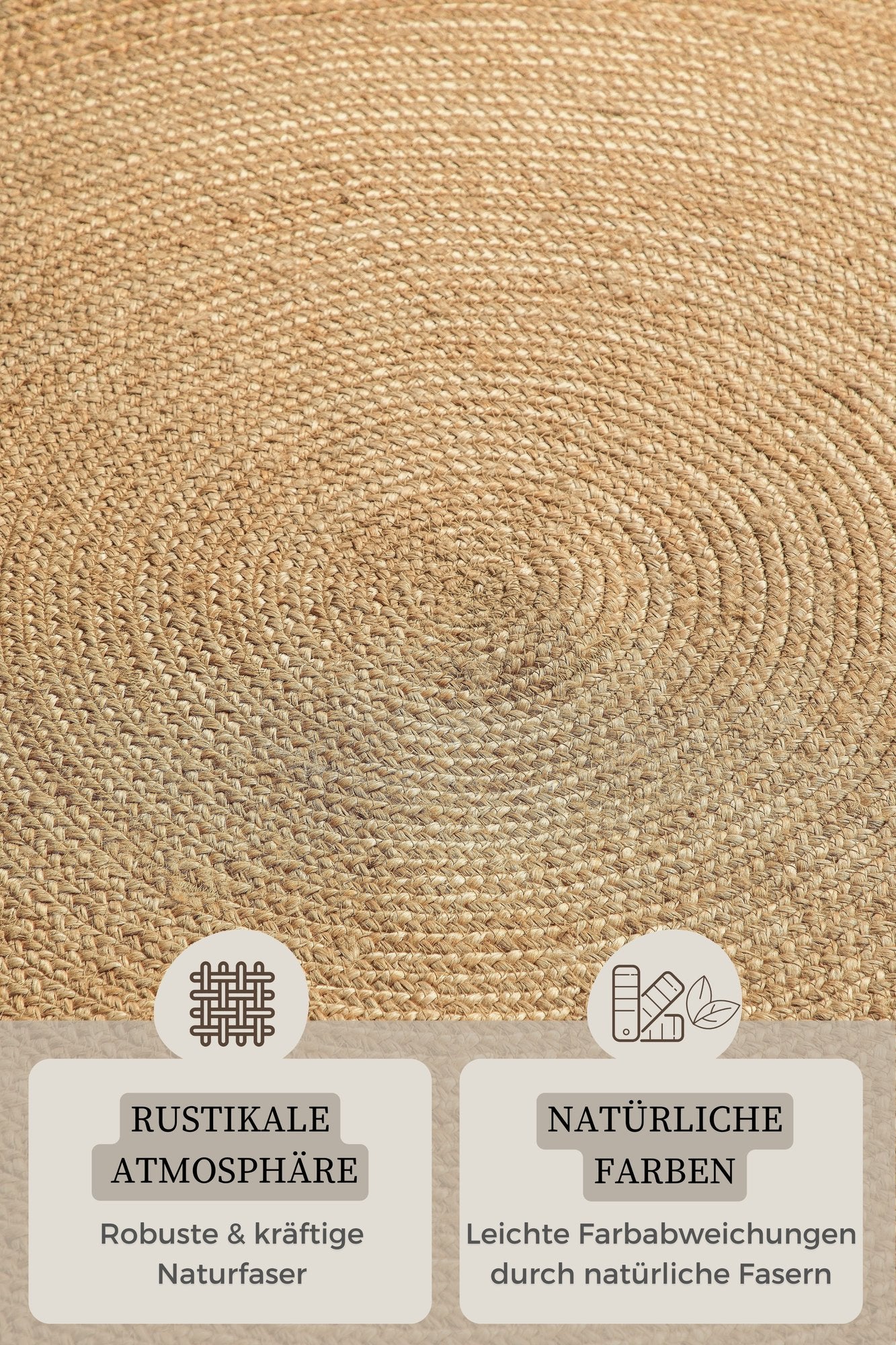 Hanse Home  Jute Braided Jute Rug Round Rangpur Natural Gold - 100 cm