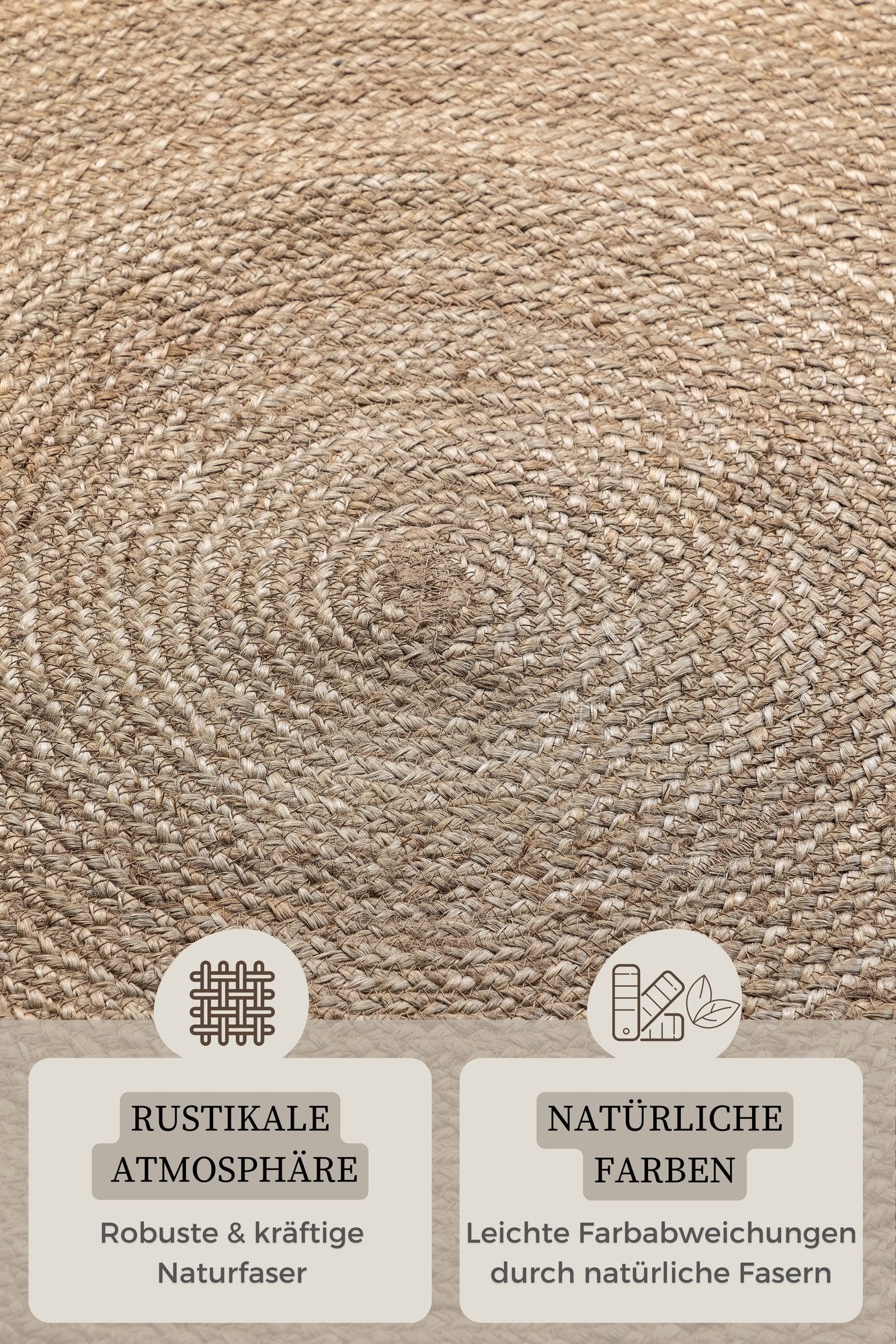 Hanse Home  Jute Braided Jute Rug Round Rangpur Natural Grey Brown - 100 cm