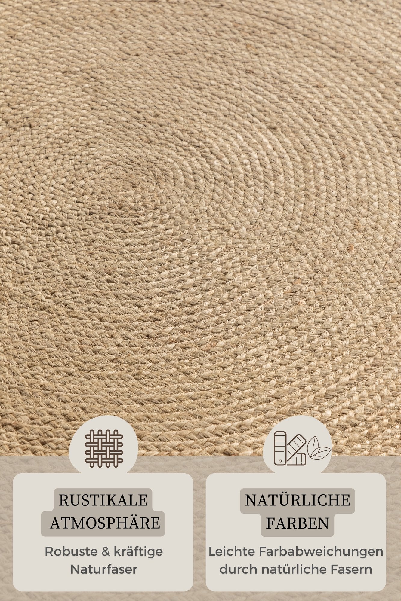 Hanse Home  Jute Braided Jute Rug Round Rangpur Natural Ivory - 100 cm