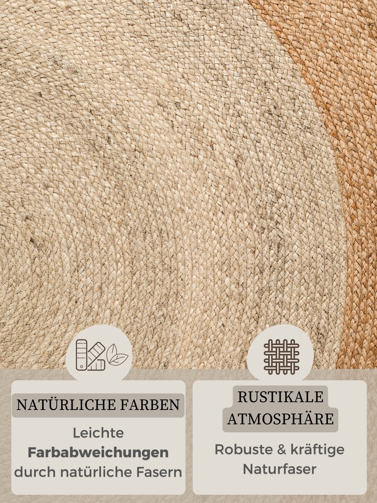 Hanse Home  Jutta Jute Rug Round Jutta Natural Ivory Gold - 100 cm