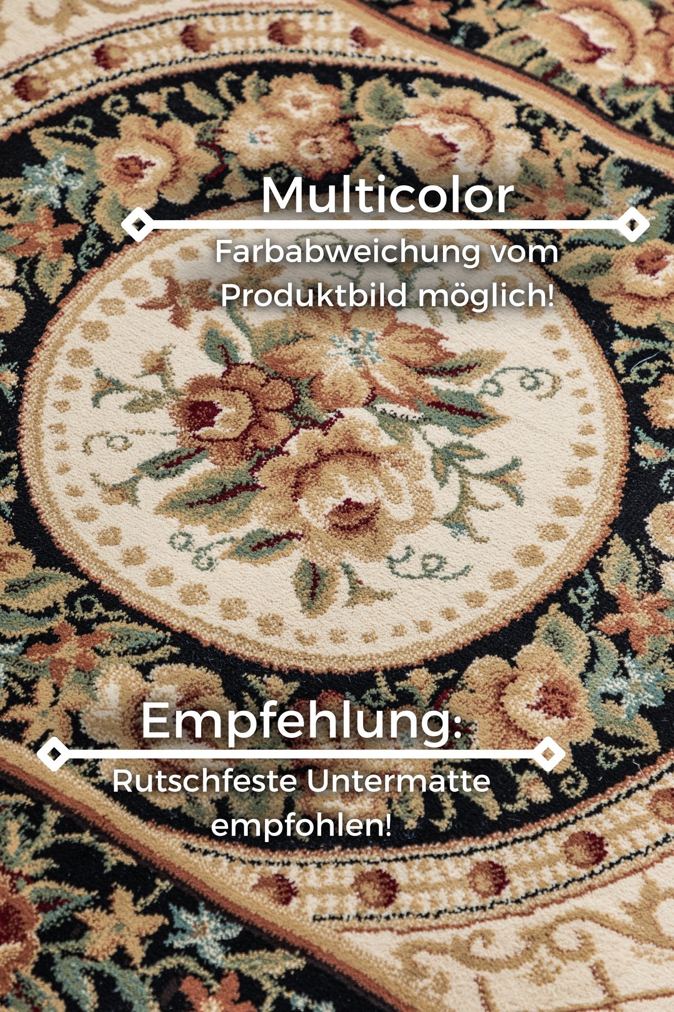 Hanse Home  Nouristan Herat Orient Teppich Adraskan Black Cream - 200x280 cm