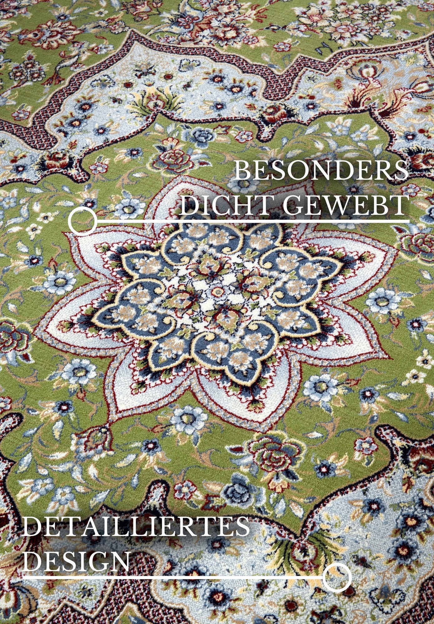 Hanse Home  Villeroy & Boch 1870 Short Pile Rug Etienne Green Cream - 190x285 cm